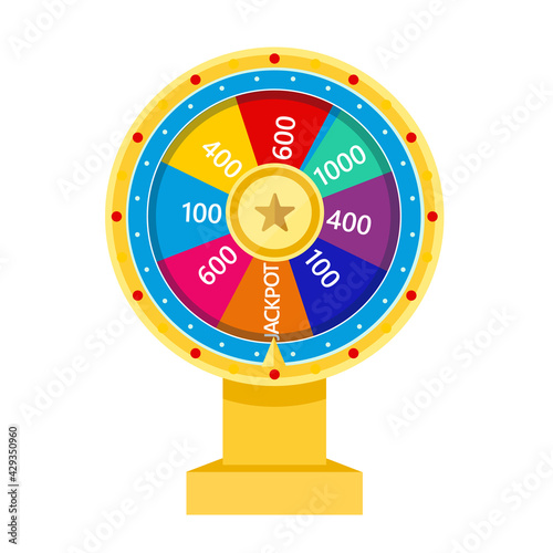 Roulette fortune spinning wheel flat icon