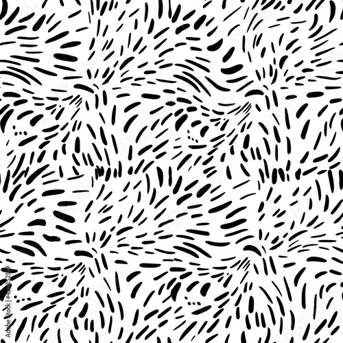 brush grunge scribble strokes seamless pattern monochrome, print for textiles, paper, web