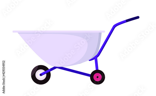 Metal garden cart on white background