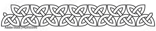 Celtic knot border clip-art. Linear border made with Celtic knots for use in designs for St. Patrick's Day.