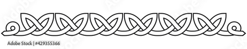 Simple Celtic knot border, with shadows. Linear border made with Celtic knots for use in designs for St. Patrick's Day.
