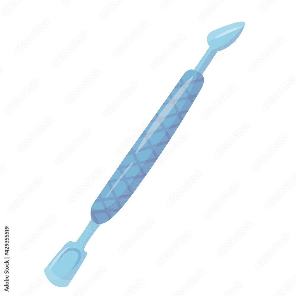 Cuticle pusher. Cartoon style manicure tools. Vector illustration isolated on white background. Cuticle pusher. Cartoon style manicure tools. Vector illustration isolated on white background.