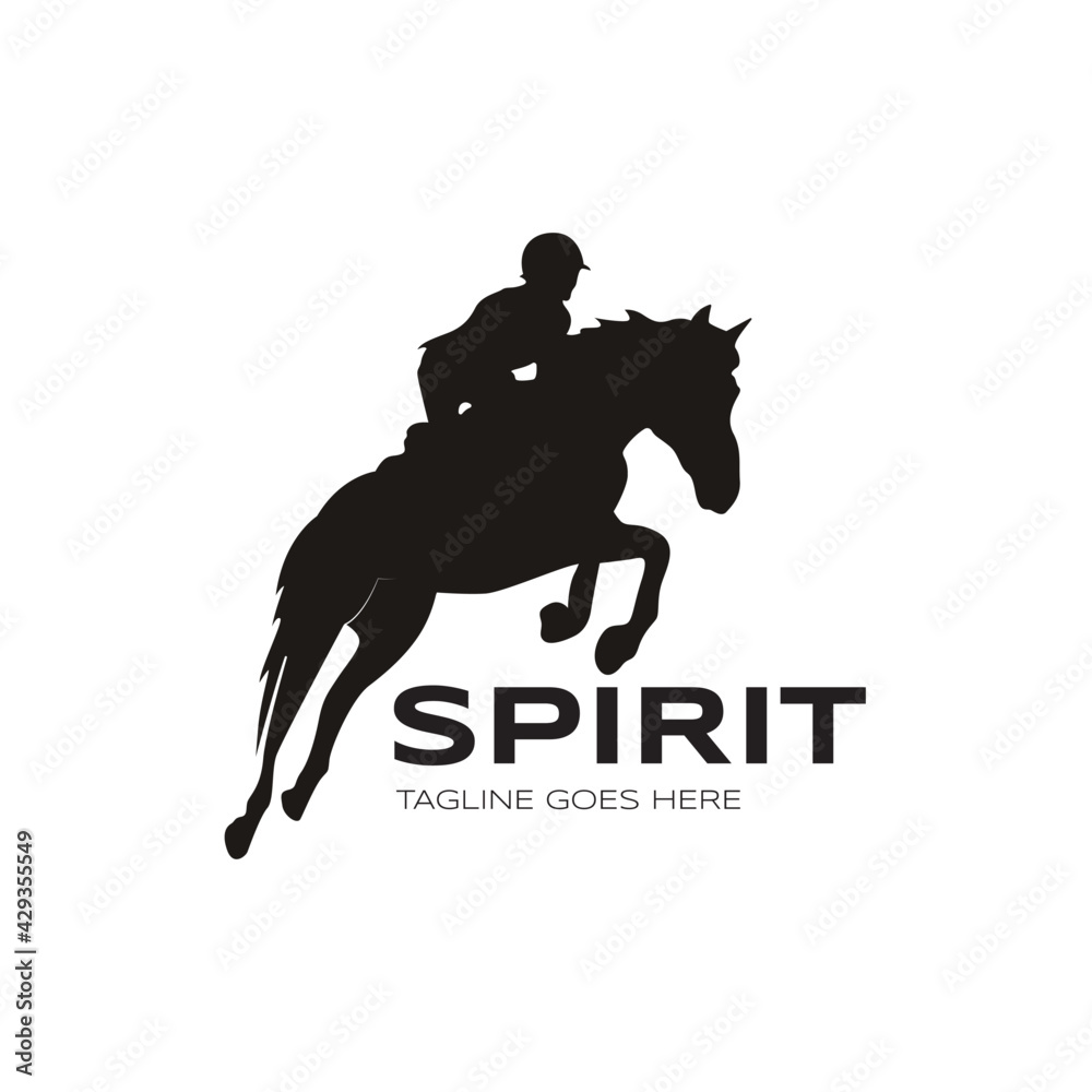 Spirit Riding Svg Spirit. silhouette horse rider logo design idea for company, website or ...