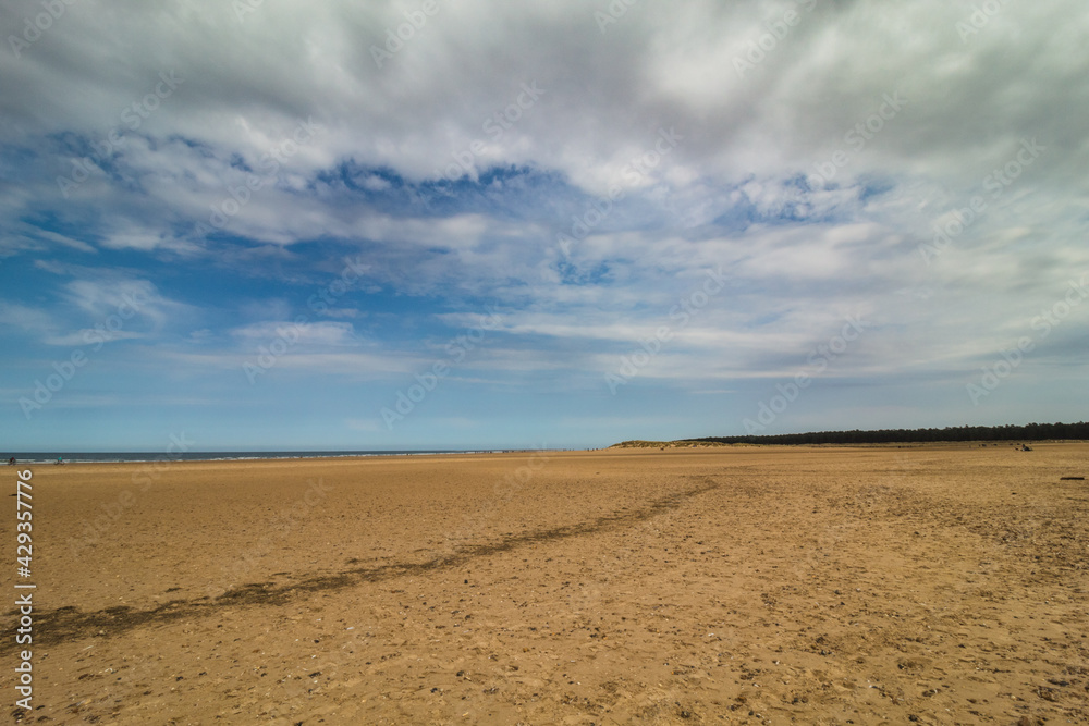 Walking on the beach in england, Holkland Beach North Sea