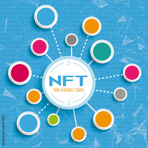 NFT Blue Network Data Infographic