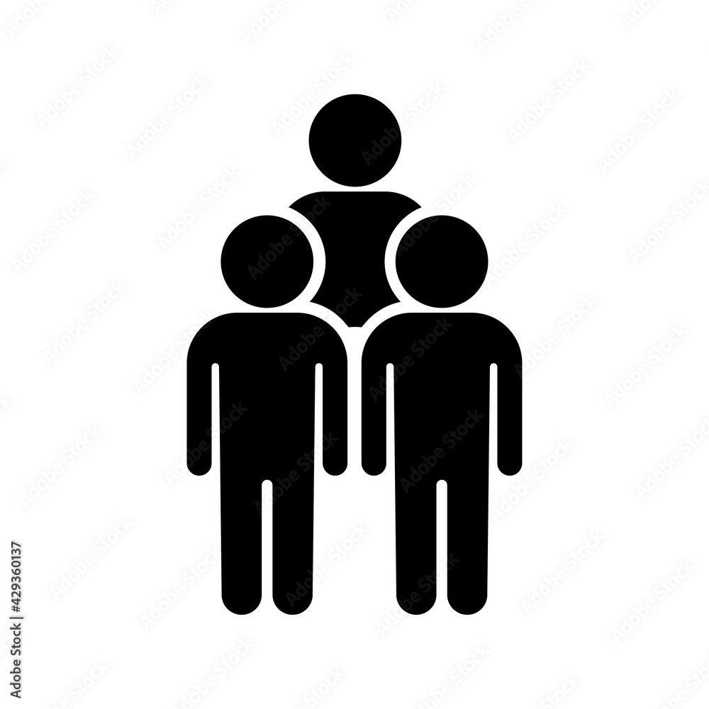Three people icon vector illustration. Group of people, team symbol Three people icon vector illustration. Group of people, team symbol