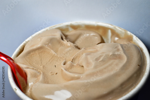 chocolate ice cream texture in the cups