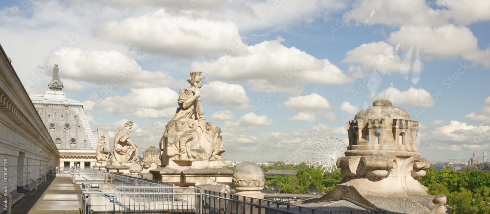 Obraz premium View of the city from the top floor of the Louvre Museum