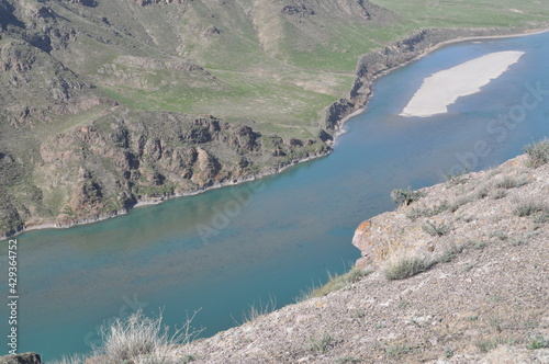 The Ili River in Kazakhstan in early spring