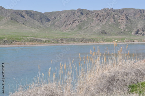 The Ili River in Kazakhstan in early spring