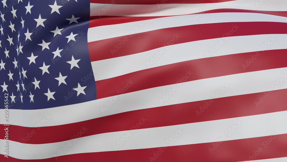 Fototapeta premium Beautiful USA Flag Waving background 3D illustration