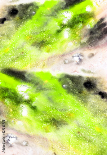 Abstract multicolor dynamic background with creative splashes and shabby brush strokes effect.