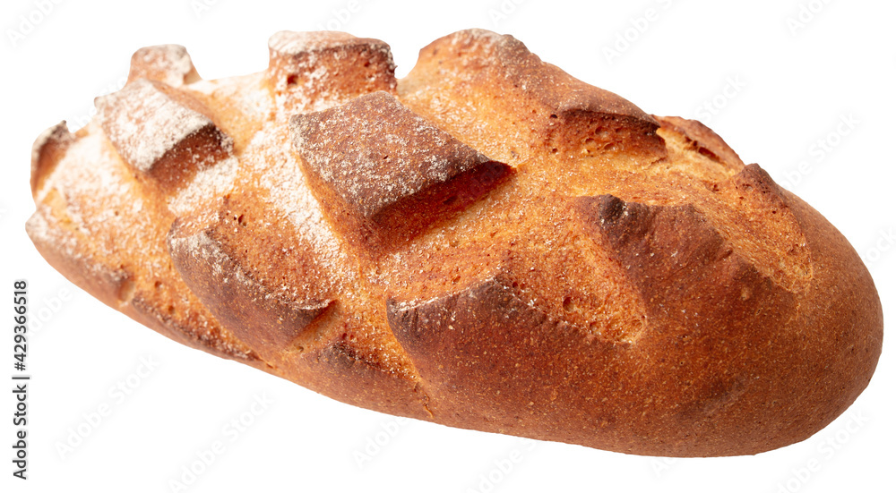 Fresh bread isolated on a white background.