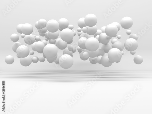 Fototapeta Naklejka Na Ścianę i Meble -  Abstract white many spheres design background