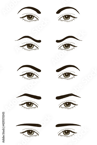 Eyebrow shape vector illustration, fashion