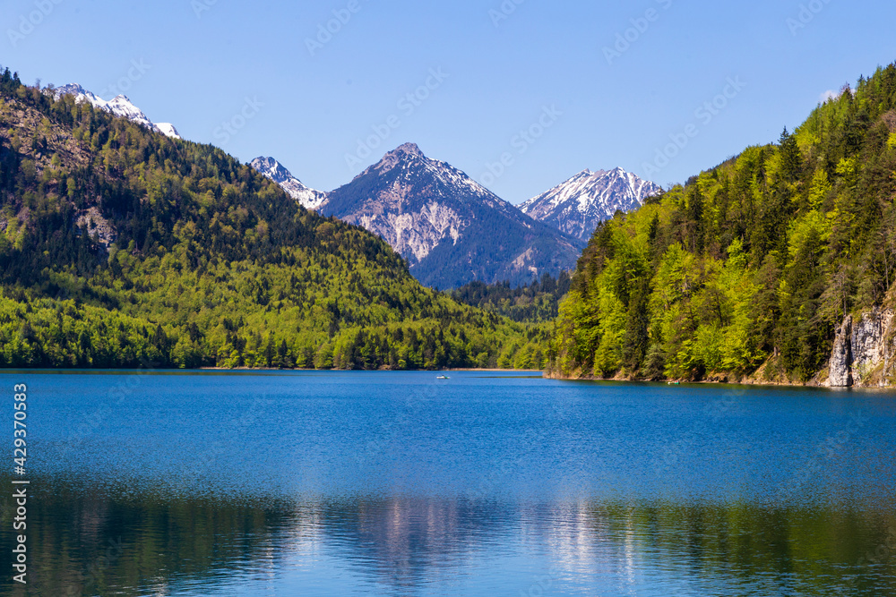 Alpsee lake in Bavarian alps at Schwangau - Germany.