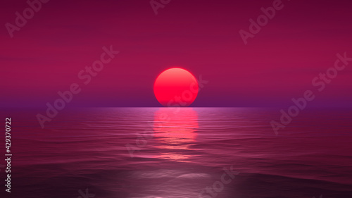 Fototapeta Naklejka Na Ścianę i Meble -  great sunset over the ocean