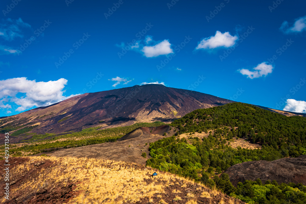 Landscape of Mount Etna during bright sunny day Landscape of Mount Etna during bright sunny day