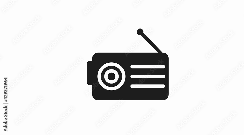 Radio icon. Vector isolated illustration of a radio Radio icon. Vector isolated illustration of a radio