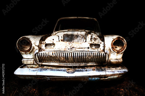 old rusty retro car