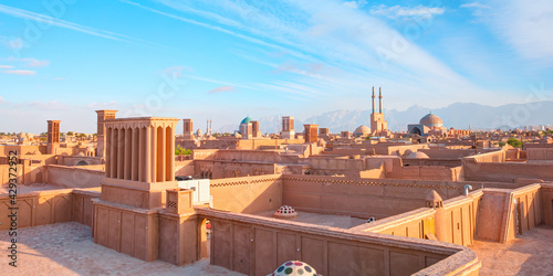 Historic City of Yazd with famous wind towers - YAZD, IRAN photo
