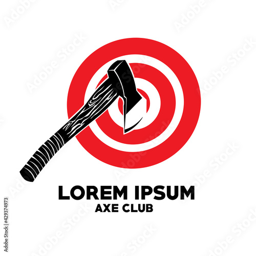Throw Axe in wood target, perfect for axe club logo design and t shirt