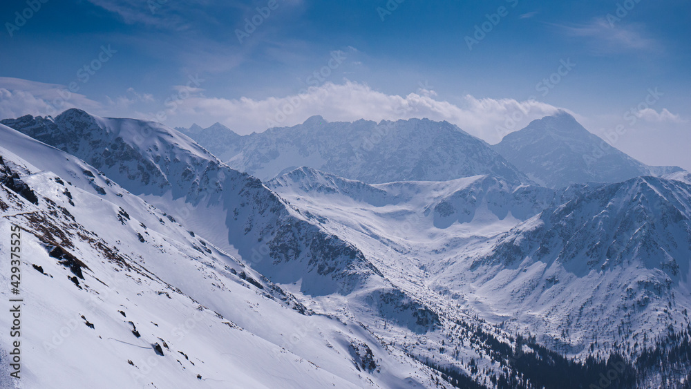 Marvelous winter mountains at Kasprowy Wierch in Poland