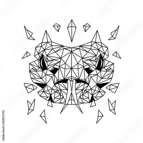 Geometric snake head design,good for tatoo add tshirt design