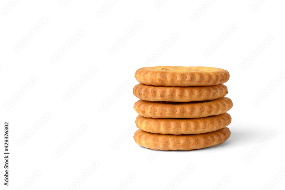 Salt crackers isolated on white background. Salt crackers isolated on white background.
