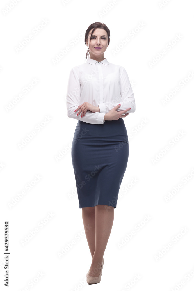 businesswoman in a white blouse and black skirt. businesswoman in a white blouse and black skirt.