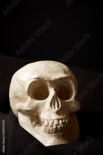 Clay human skull