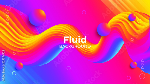 Modern abstract background with 3d fluid shapes.Colorful 3d shape.