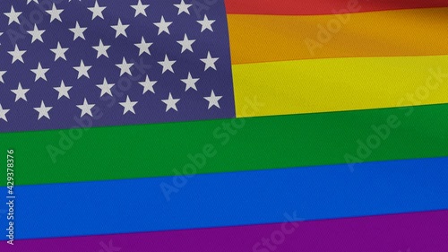 USA LGBTQ Pride Flag. Flags For Good waving on the wind	