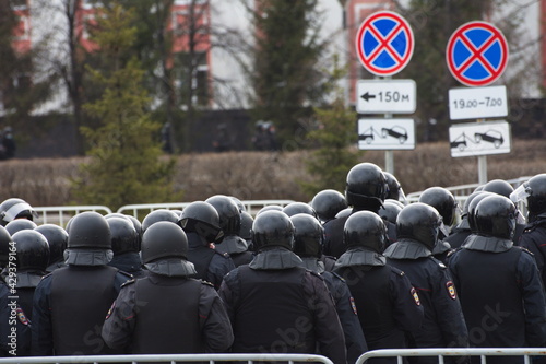 Принти на полотні Crackdown on demonstrations in support of opposition politician Alexei Navalny