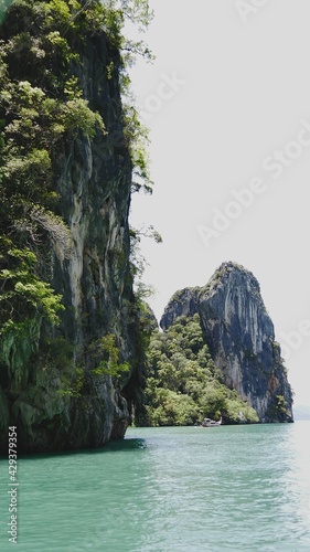 Amazing limestone rock at Andaman sea, Krabi, Thailand.