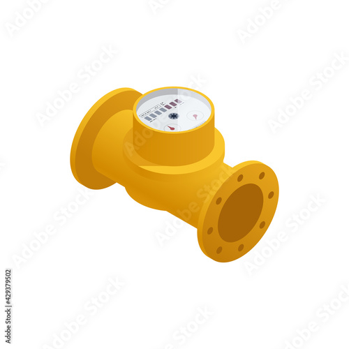 Isometric Water Meter Icon