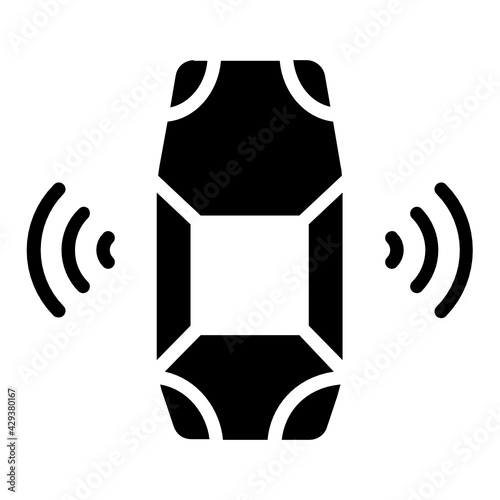 Self driving Active safety Concept Vector Icon Design, Autonomous driverless vehicle Symbol, Robo car Sign, Automated driving system stock illustration