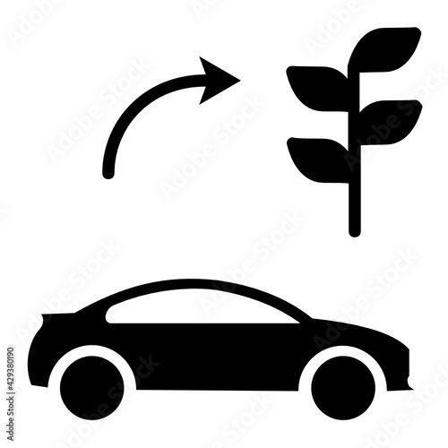 Self driving eco friendly car Concept, Driving Mode Vector Icon Design, Autonomous driverless vehicle Symbol, Robo car Sign, Automated driving system stock illustration