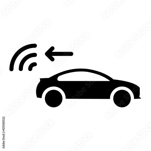 Self driving On Board Wireless Unit Concept, Back View Camera Vector Icon Design, Autonomous driverless vehicle Symbol, Robo car Sign, Automated driving system stock illustration
