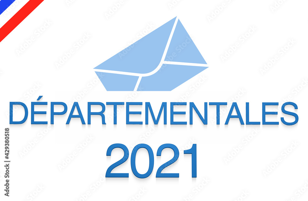 Obraz premium départementales 2021 enveloppe fond blanc