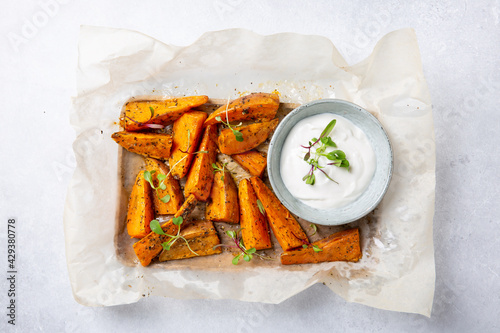 Canvas Print Sweet potato wedges