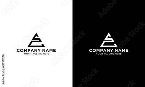 letter sc geometric triangle lines logo