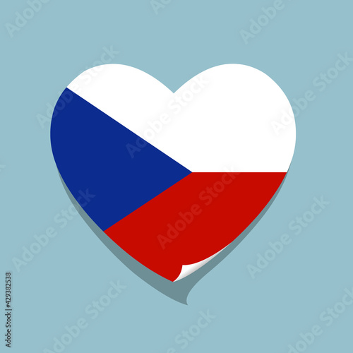 I love Czech Republic flag heart