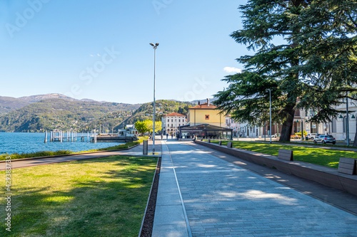 The lakeside promenade in Luino