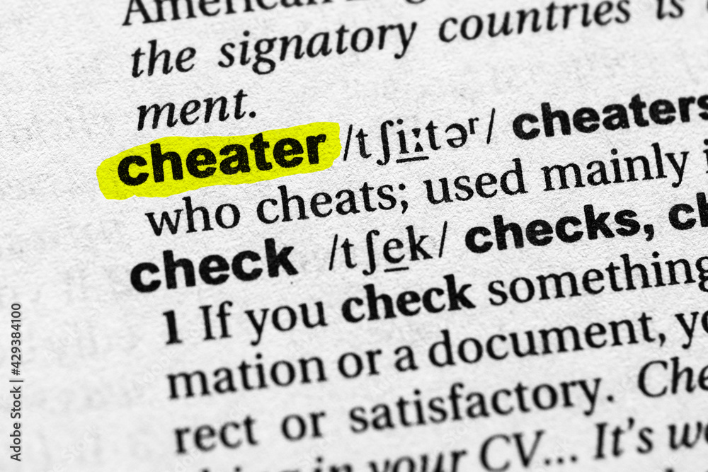 Highlighted word cheater concept and meaning Highlighted word cheater concept and meaning