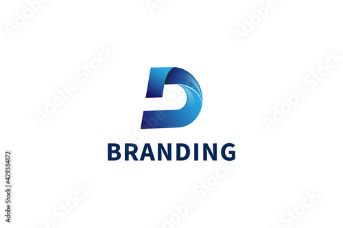 Letter D 3d business logo 