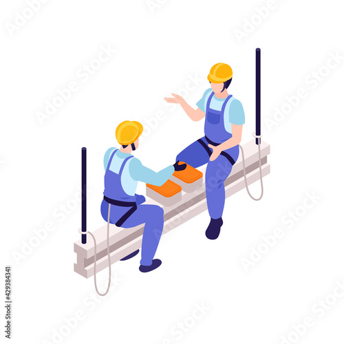Ironworkers Isometric Illustration