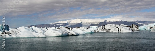 View of Jokulsarlon glacier lake. Vatnajokull National Park. Iceland. Europe.