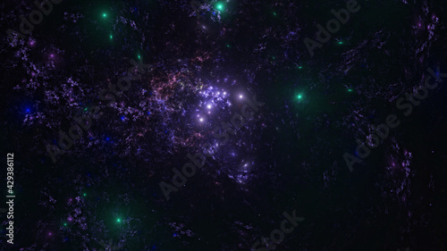 Wallpaper Mural 3d effect - abstract space scene  Torontodigital.ca