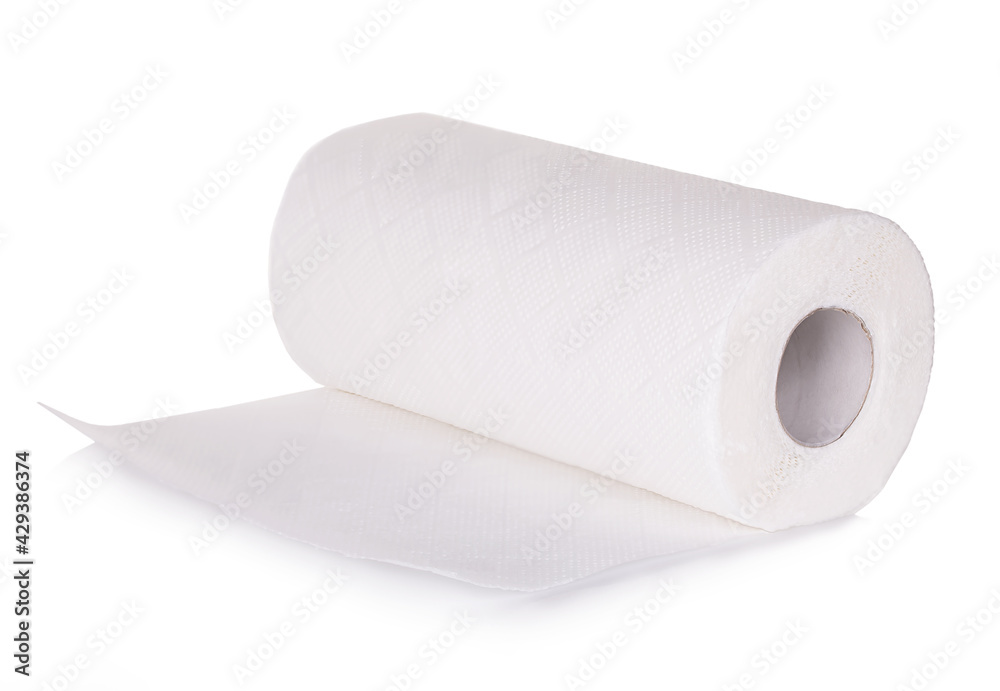 Fototapeta premium Paper towels isolated on white background. Health concept.